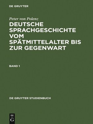 cover image of Deutsche Sprachgeschichte vom Spätmittelalter bis zur Gegenwart